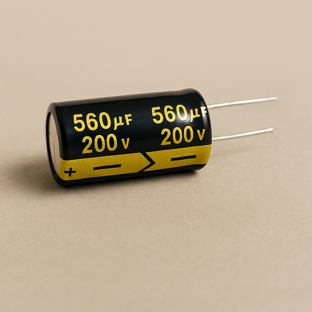 Electrolytic Capacitor 560 µF 200 V – High Temperature 105 °C – Ø18 x 45 mm | Tolerance 20%